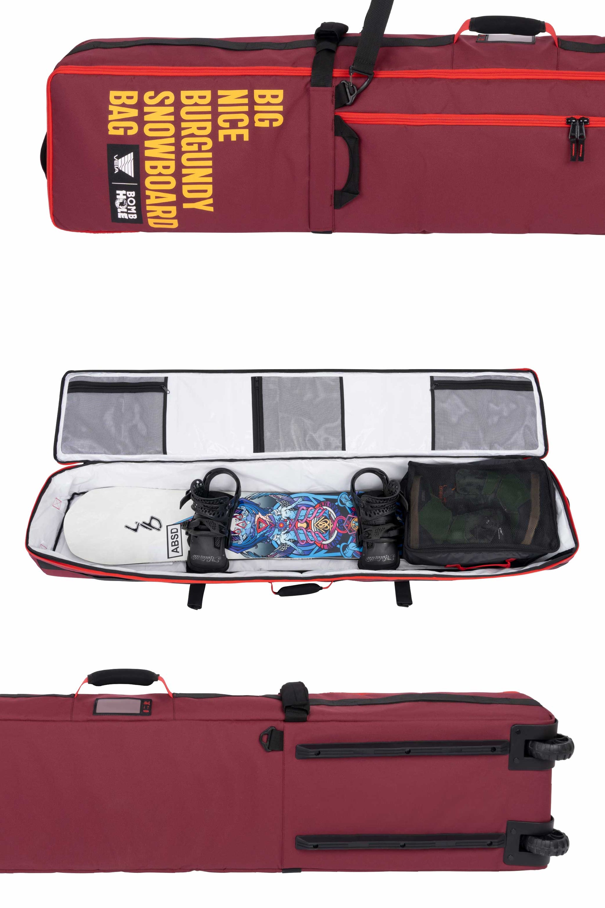 The Bombhole™ Wheeled Snow Bag (Limited Edition) - Burgundy – The